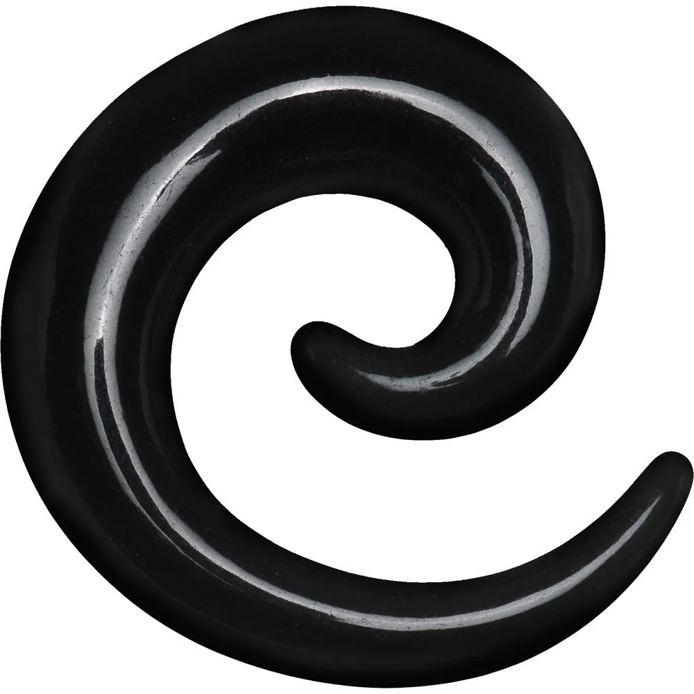 0 Gauge Black Acrylic Spiral Taper Set