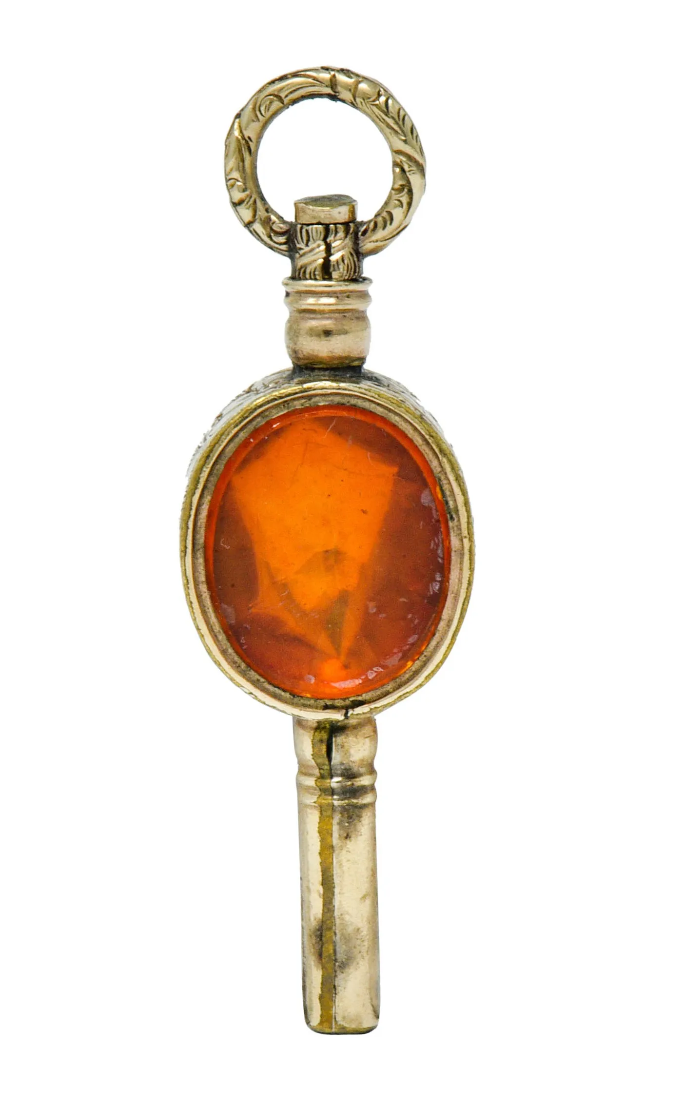 1850's Victorian Citrine Bloodstone Gold Watch Key Fob Pendant Charm