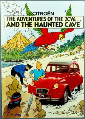 1988 Citroen Tintin Car Brochure: Adventures of 2CV6 and the Haunted Cave by Herge Comic