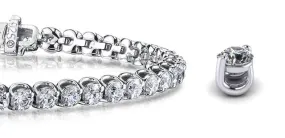 2 Prong Brilliant Round Diamond  Tennis Bracelet with 3.98 ct.(finished) 2.7mm