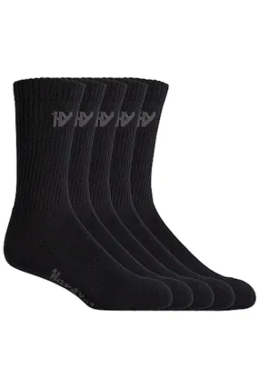 20 X Mens Hard Yakka Crew Work Black Workwear Socks Y20035