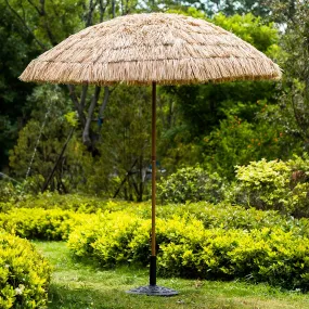 2.2M Thatch Patio Tiki Straw Parasol with Aluminium Tilt