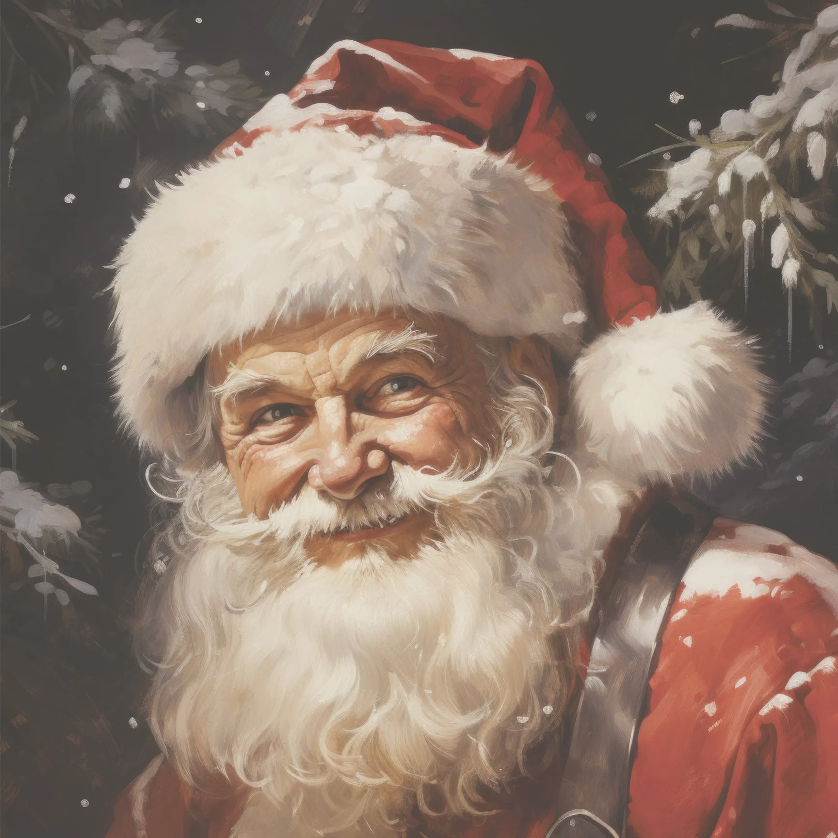 24x24 Unframed Stretched Canvas - Vintage Santa (6 PACK)