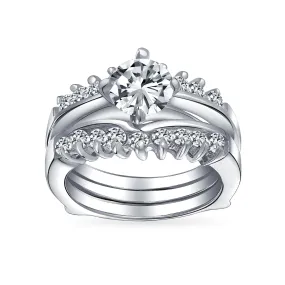 2.5-1CT Solitaire Marquise CZ Engagement Ring Set .925Sterling Silver