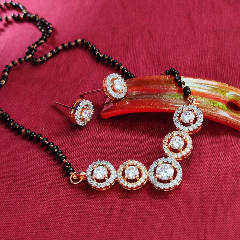 Aamrapali Rose Gold Plated Austrian Stone Mangalsutra