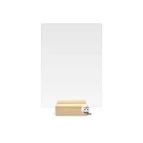 Acrylic Blank Rectangle Table Sign & Wooden Stand