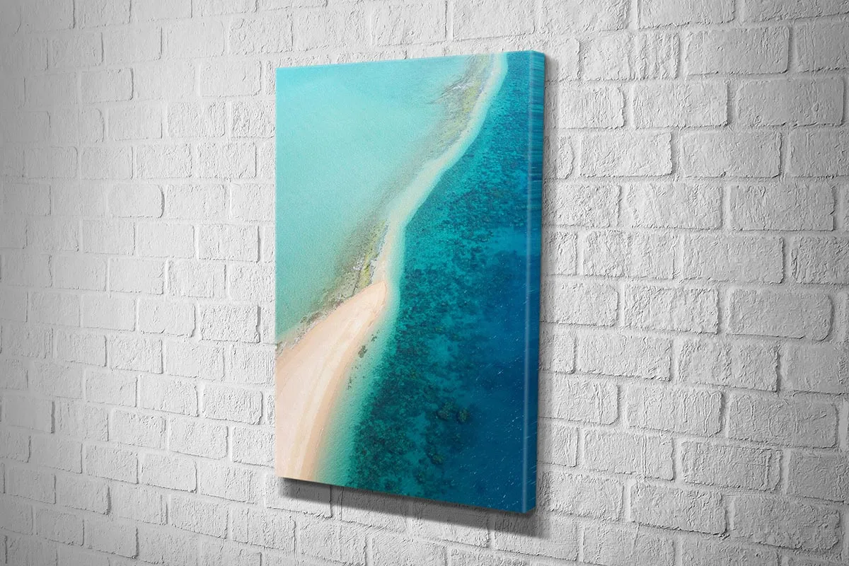 Aerial Tropical Reef | Canvas Wall Art Print