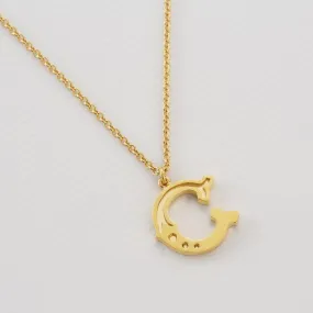 Alex Monroe 22ct Gold Vermeil Just My Type Letter C Necklace