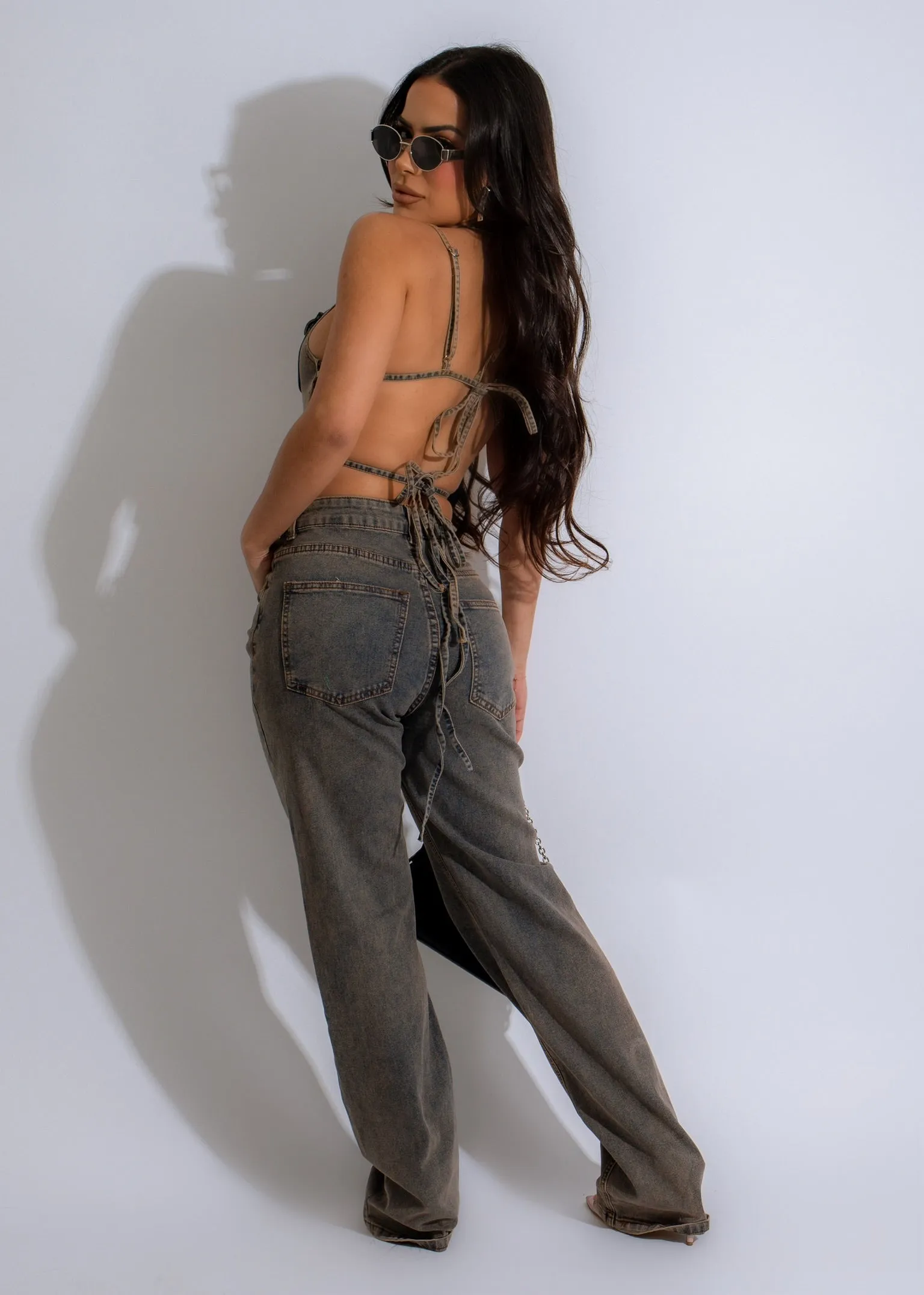 All In Love Denim Pant Set Denim