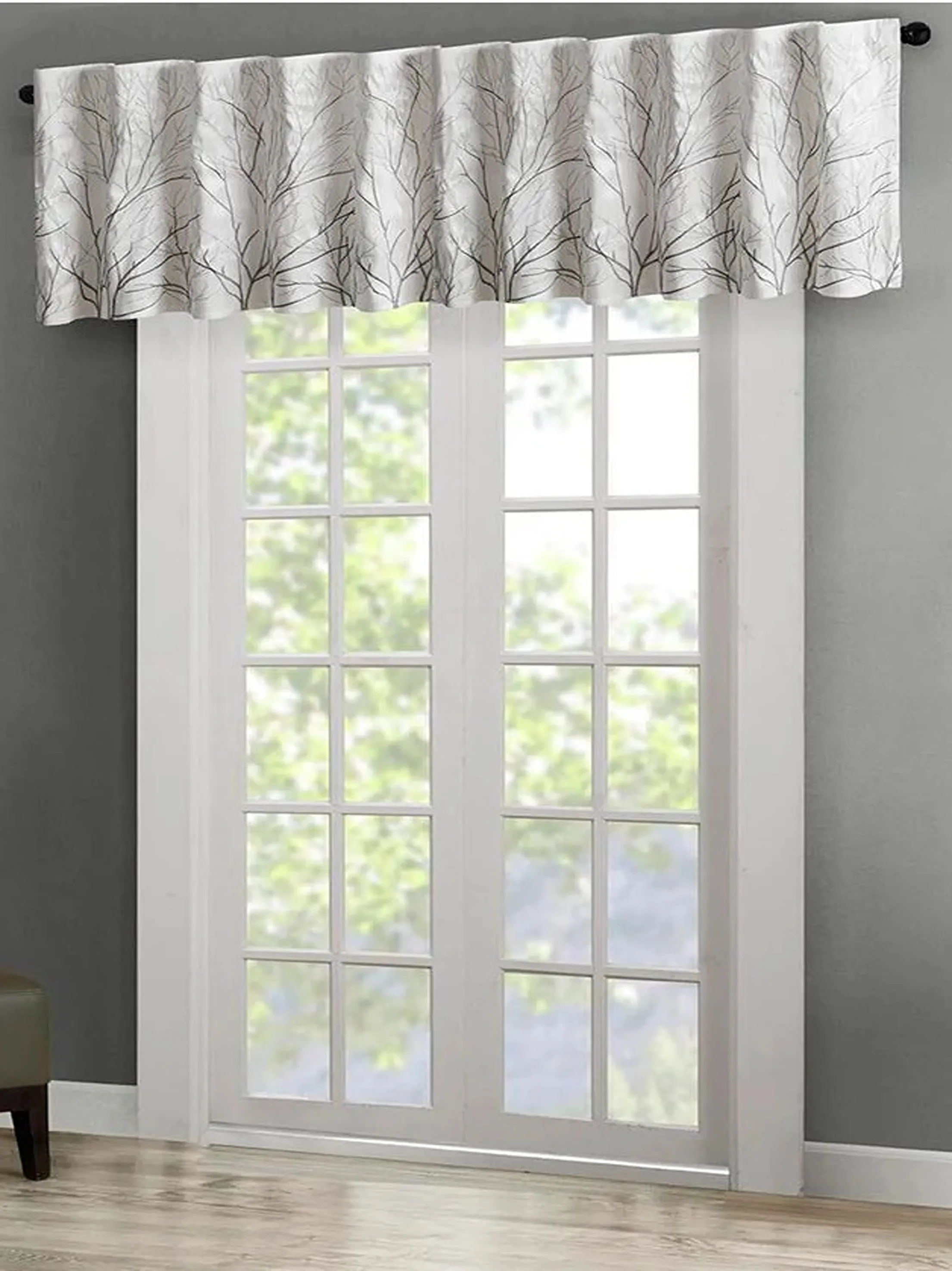 Andora Faux Silk Embroidered Window Valance