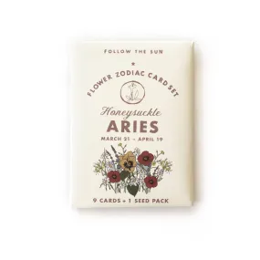 ARIES (MAR 21 - APR 19) FLOWER ZODIAC STICKER CARD SET