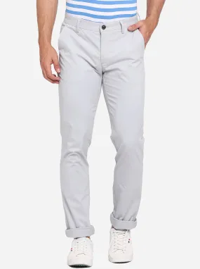 Ash Grey Solid Uno Fit Casual Trouser | JadeBlue