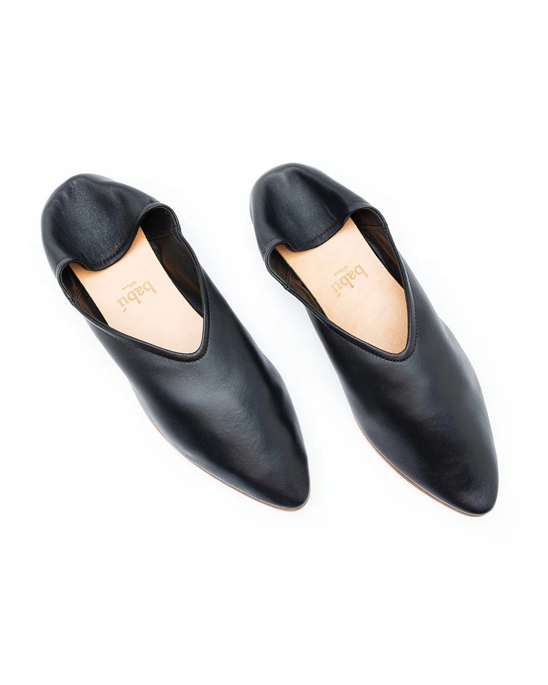 Babù Milano Leather Flats - Black