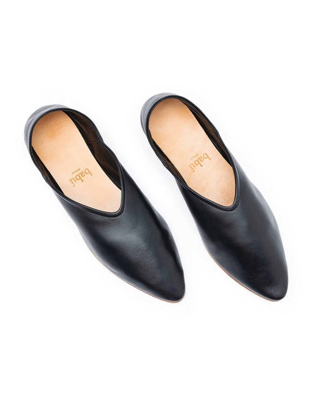 Babù Milano Leather Flats - Black