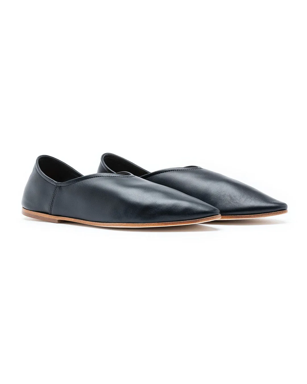 Babù Milano Leather Flats - Black