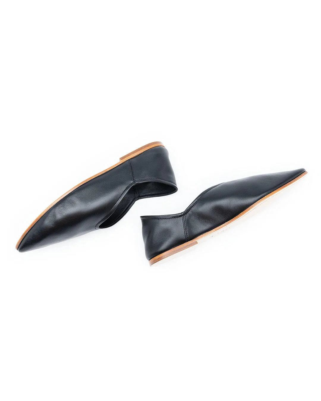 Babù Milano Leather Flats - Black