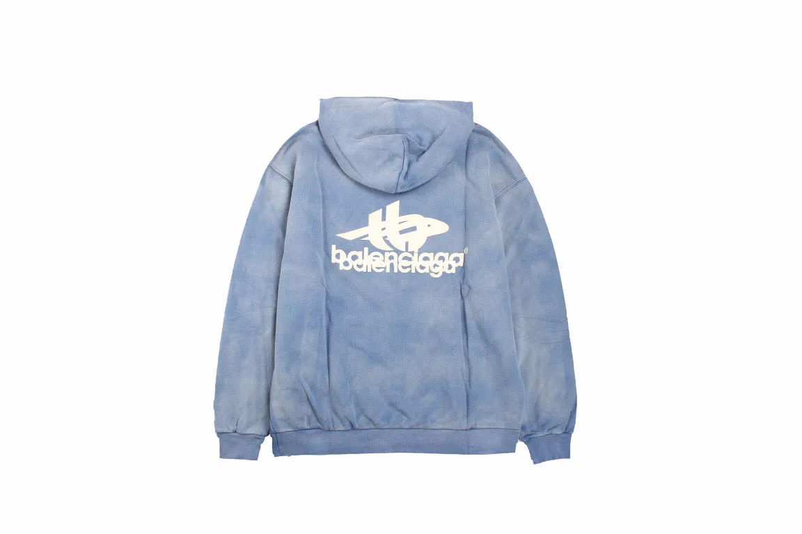 Balenciaga Blue Graphic Hoodie