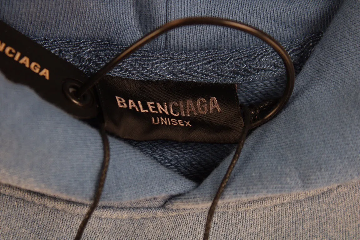 Balenciaga Blue Graphic Hoodie