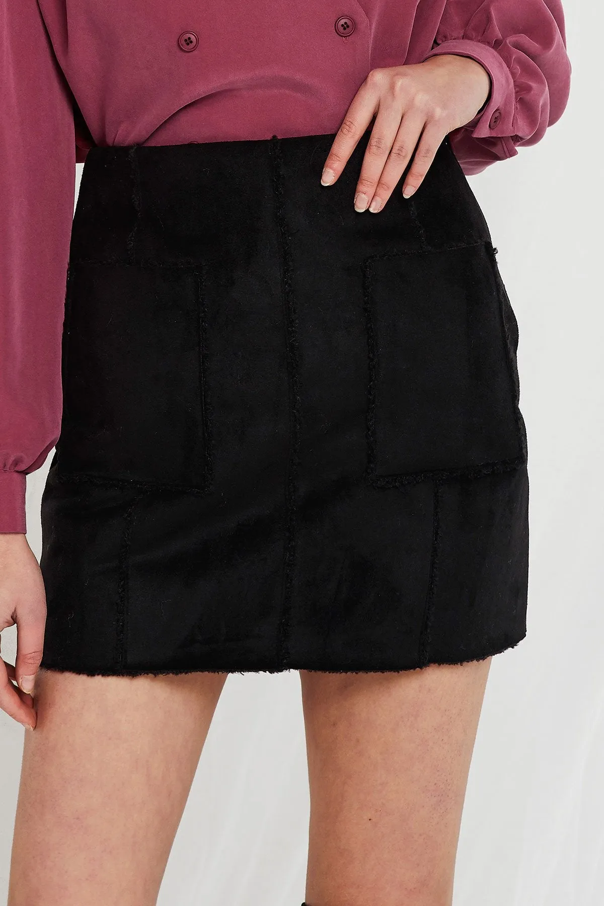 Barbara Faux Shearling Skirt-2 Colors