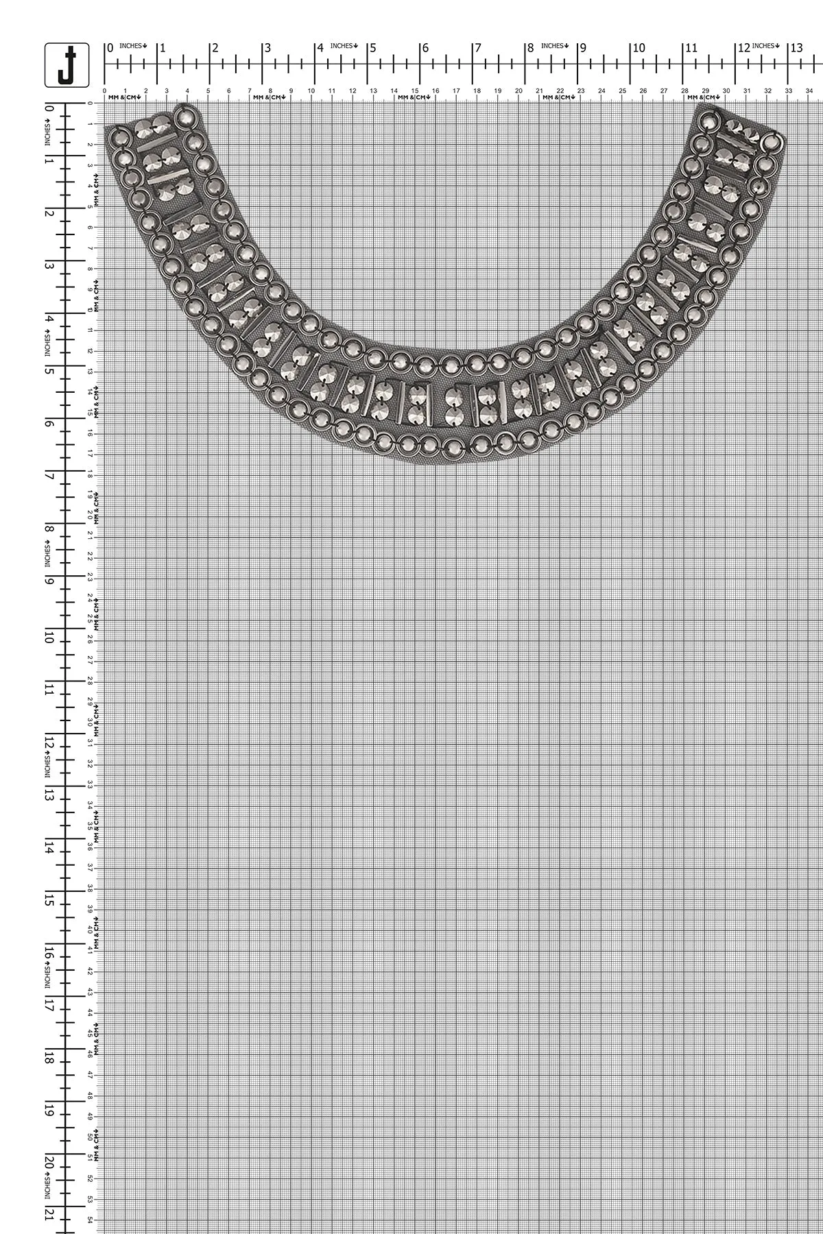 Beaded Collar with Silver Beaded Neck Trim