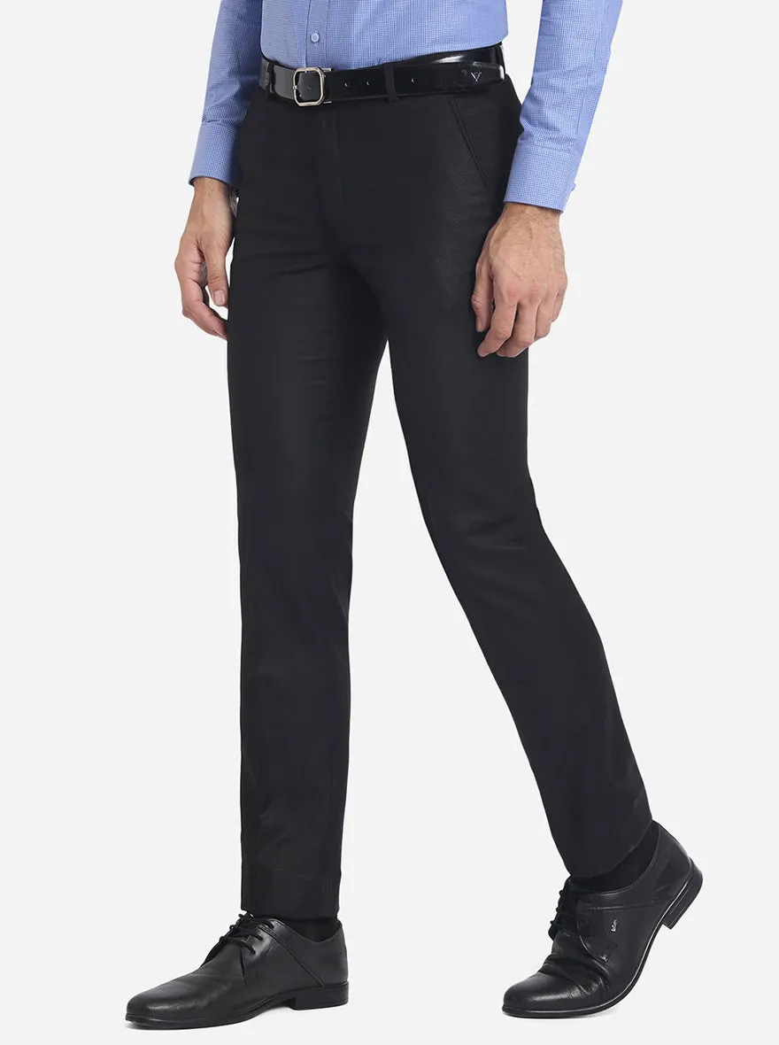 Black & Grey Checked Super Slim Fit Formal Trouser | JB Studio