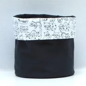 Black & White Cat Print Bin