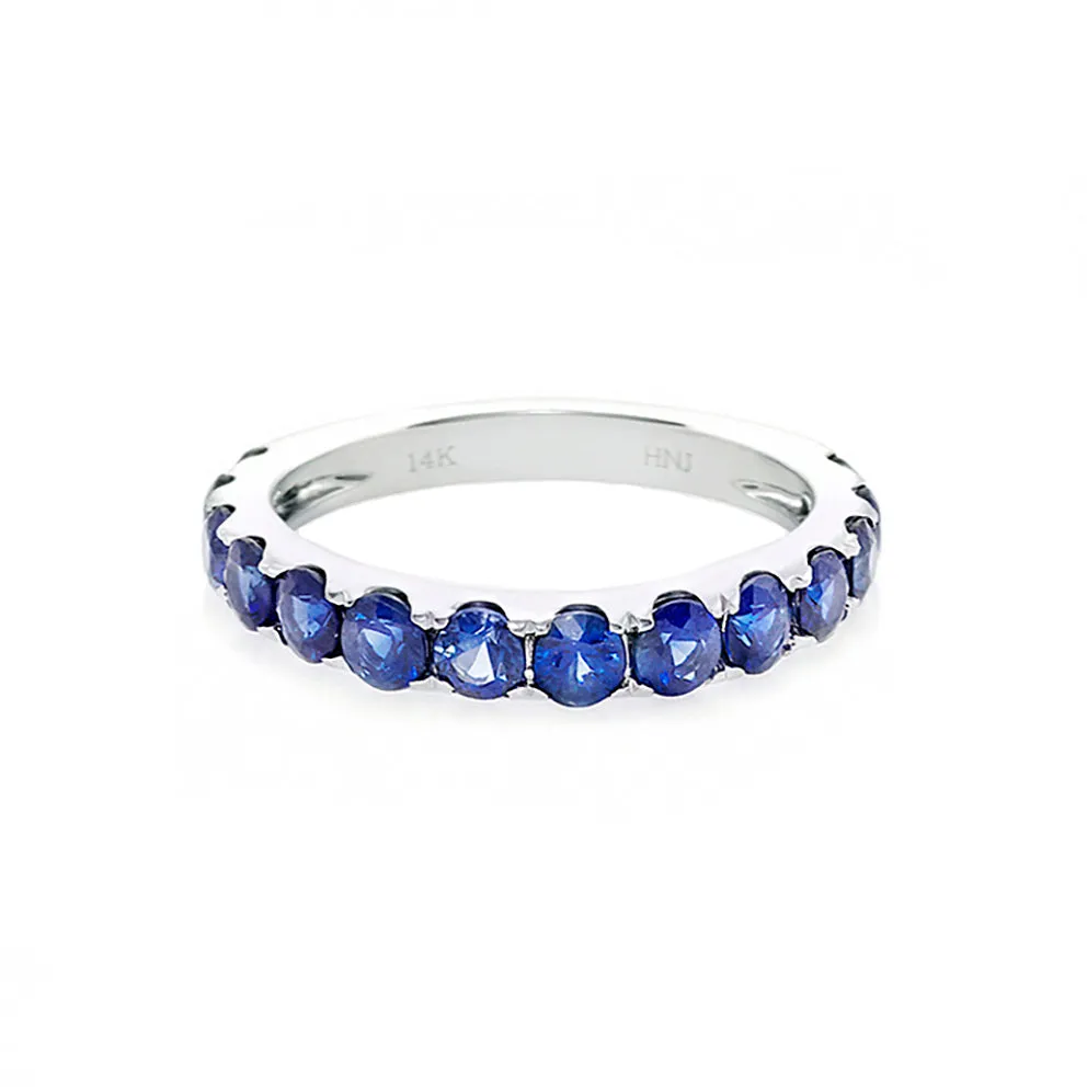 Blue Sapphire Ring in White Gold