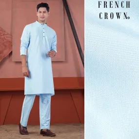 Bluish Subtle Sheen Viscose Kurta Set