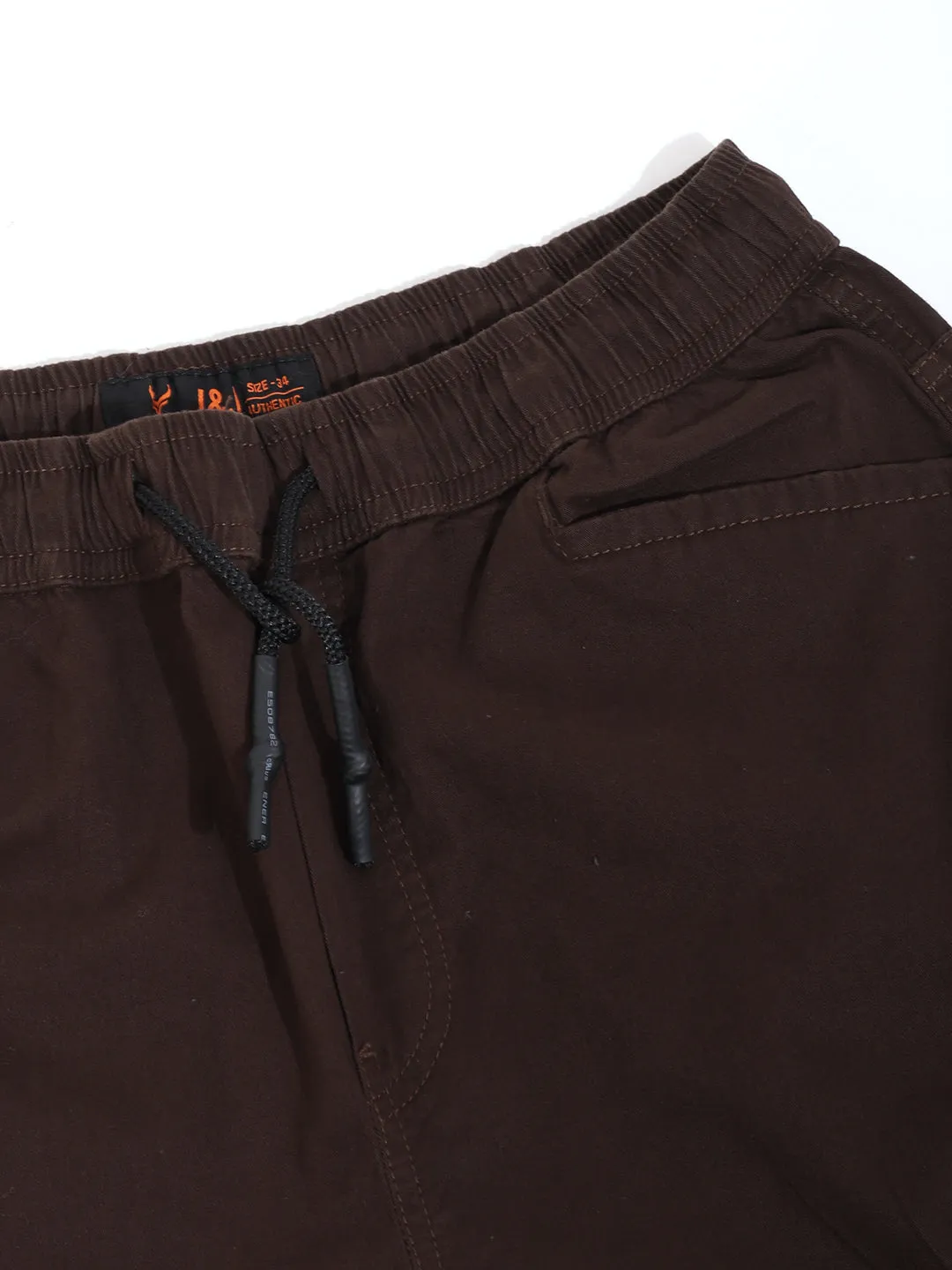 Brown Coated Cotton Twill Cargo