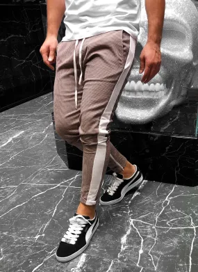 Brown Striped Jogger Pant KB129 Streetwear Jogger Pants