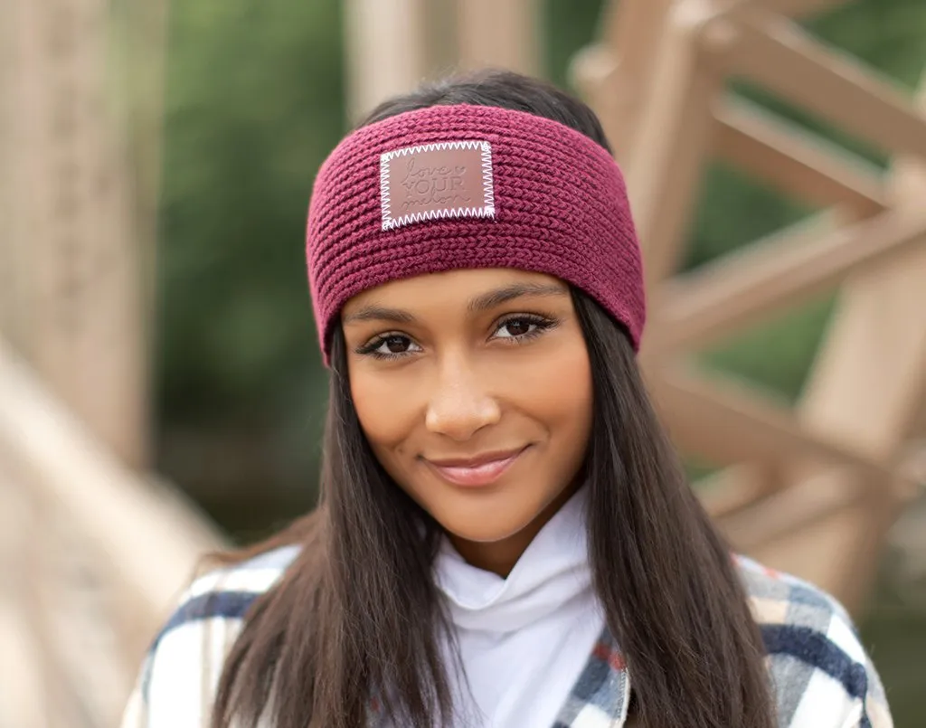 Burgundy Knit Headband