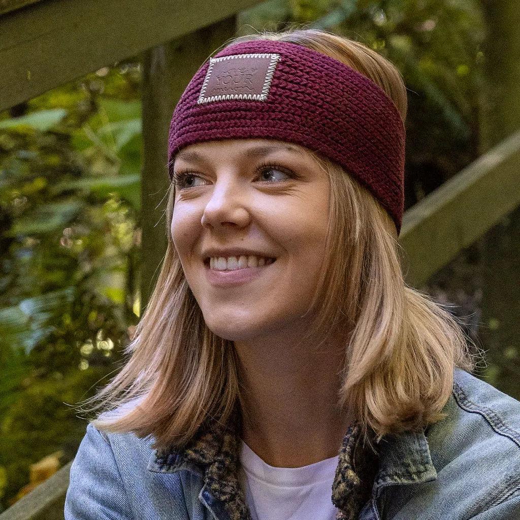 Burgundy Knit Headband