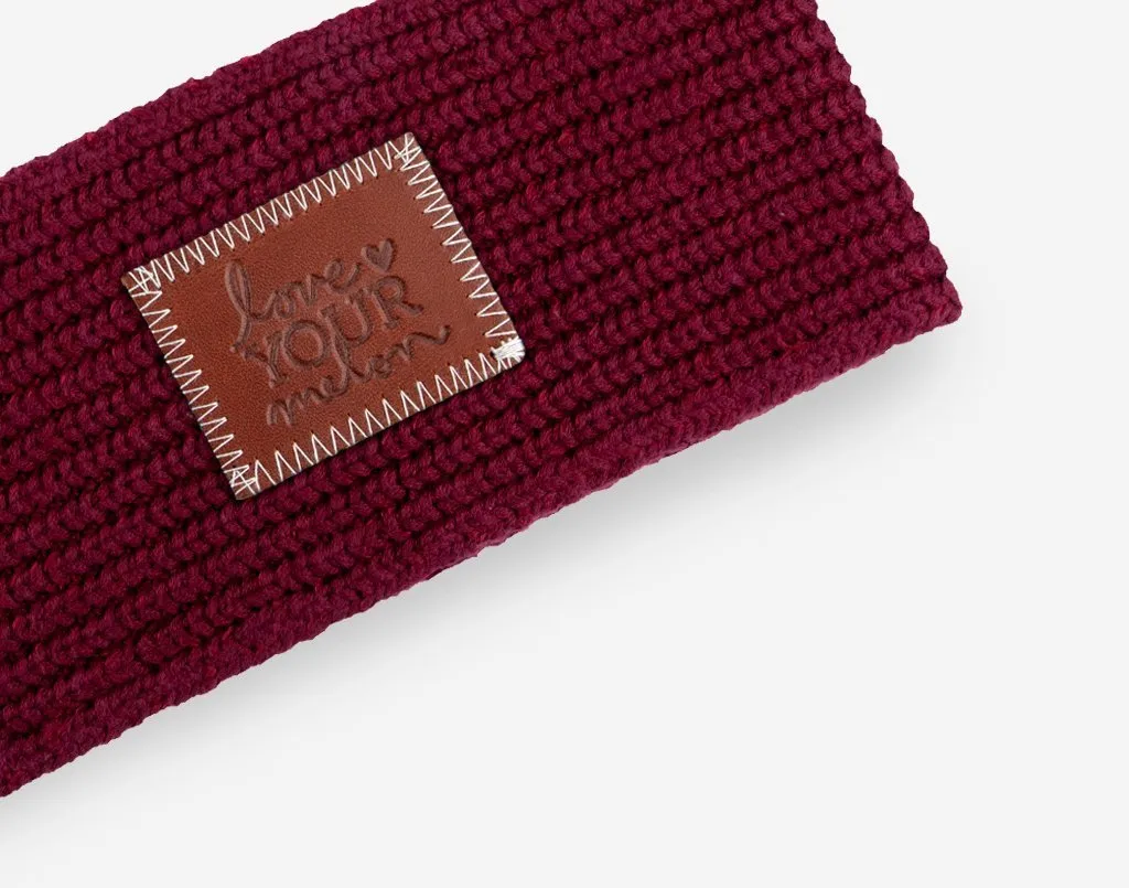 Burgundy Knit Headband