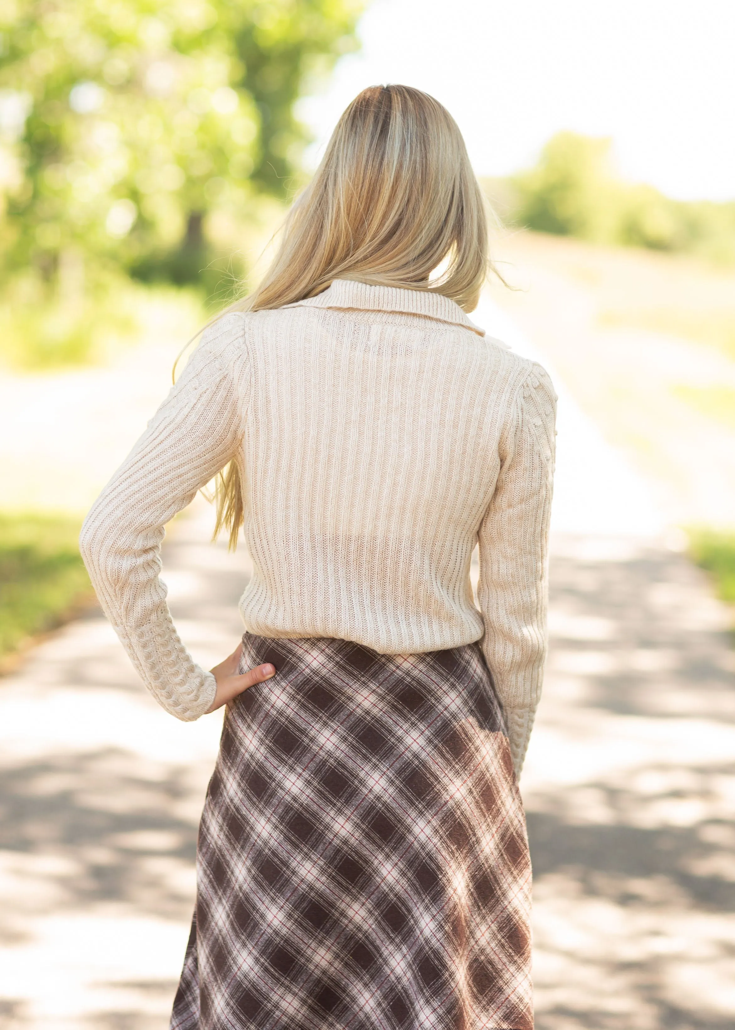 Button Up Long Sleeve Oatmeal Sweater - FINAL SALE