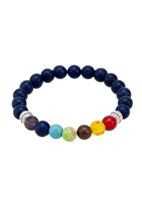 Chakra Mens Beaded Lapis Lazuli Bracelet