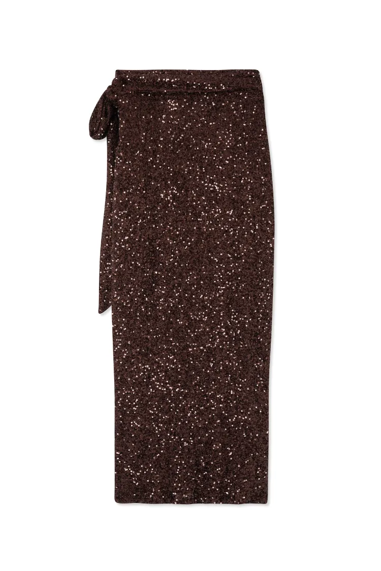 Chocolate Sequin Jaspre Skirt