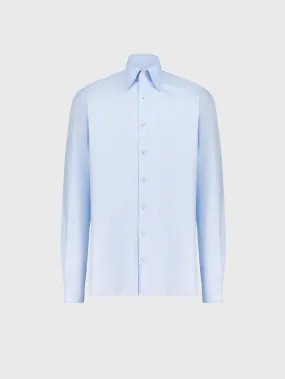 Cotton Shirt with Triple Stitching Sky