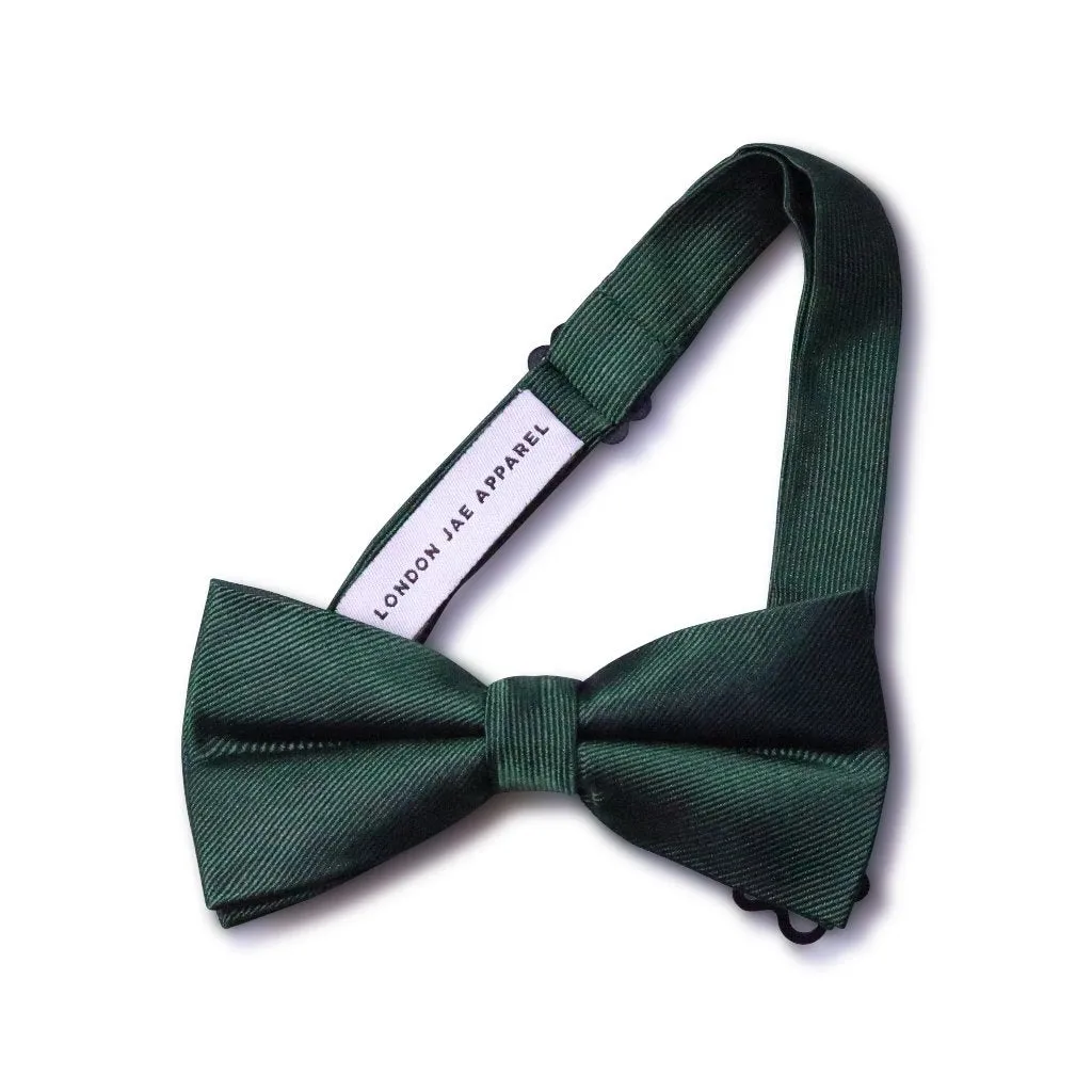 Dark Emerald Green Silk Pre-Tied Bow Tie