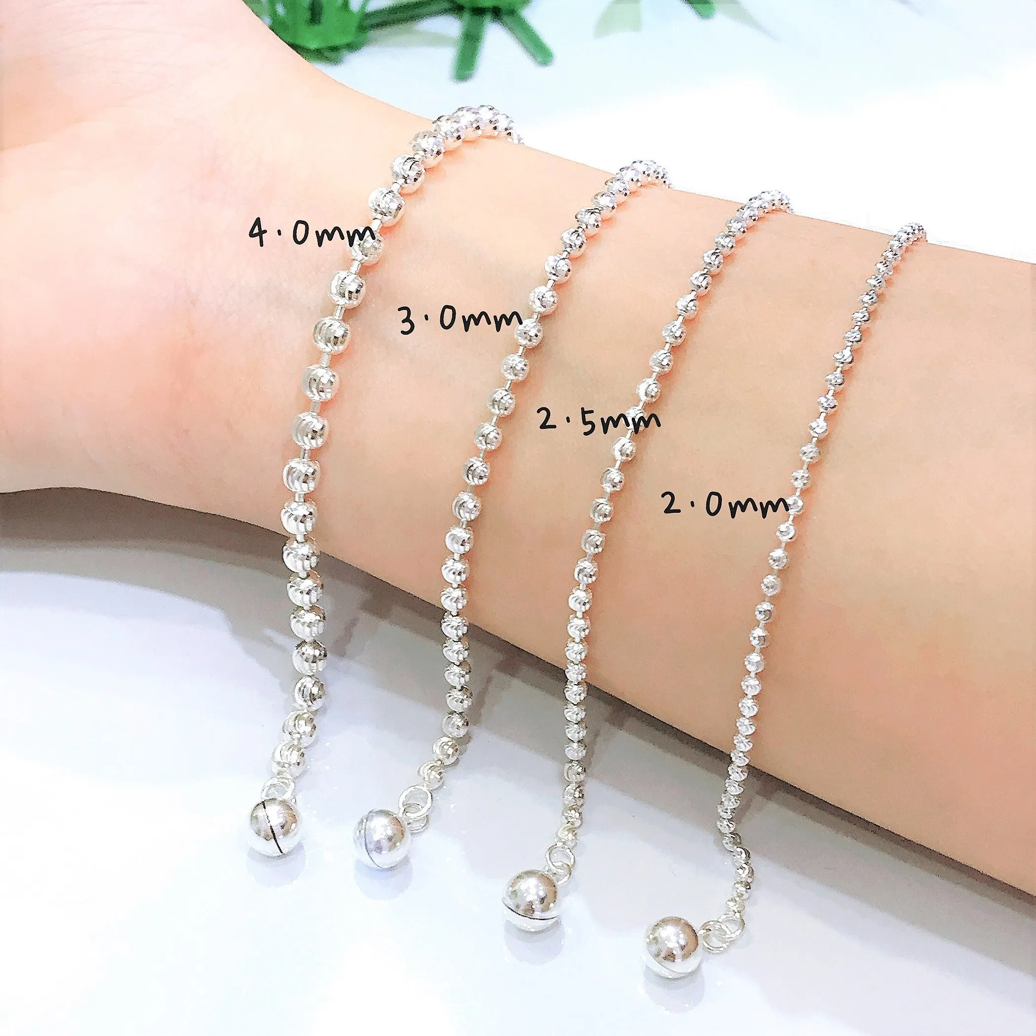 Diamond Cut Beads Anklet