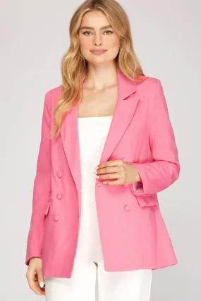 DOUBLE BREASTED LINEN BLAZER