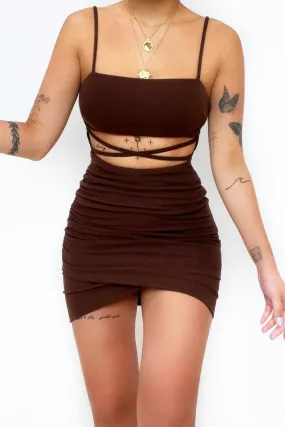 Emmy Mini Dress - Brown