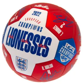 England Lionesses European Champions Signature Football