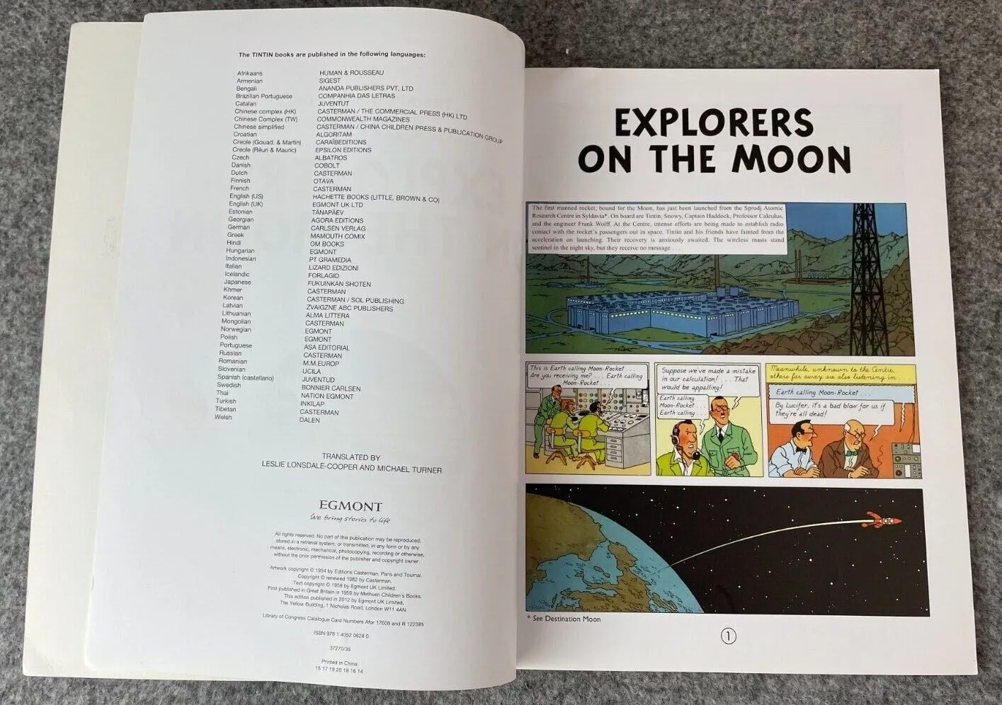 Explorers on the Moon Tintin Book Egmont UK Paperback Edition