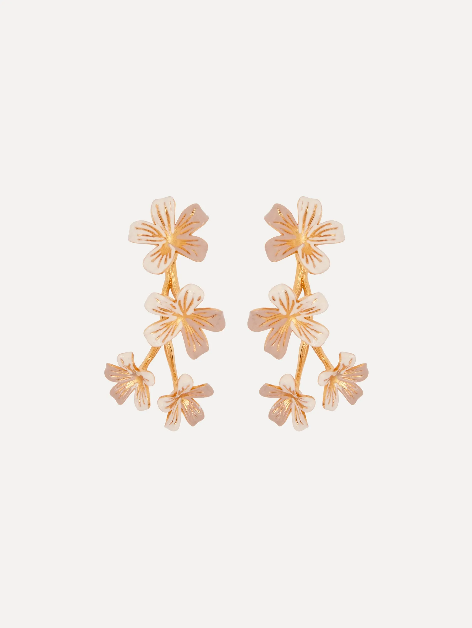 Flower Branch Clip-On Earrings