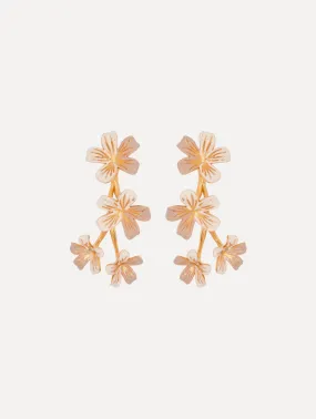 Flower Branch Clip-On Earrings