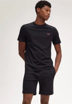 Fred Perry - Crew Neck Black/Whisky Brown - T-Shirt