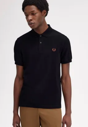 Fred Perry - Plain Black/Whisky Brown - Polo