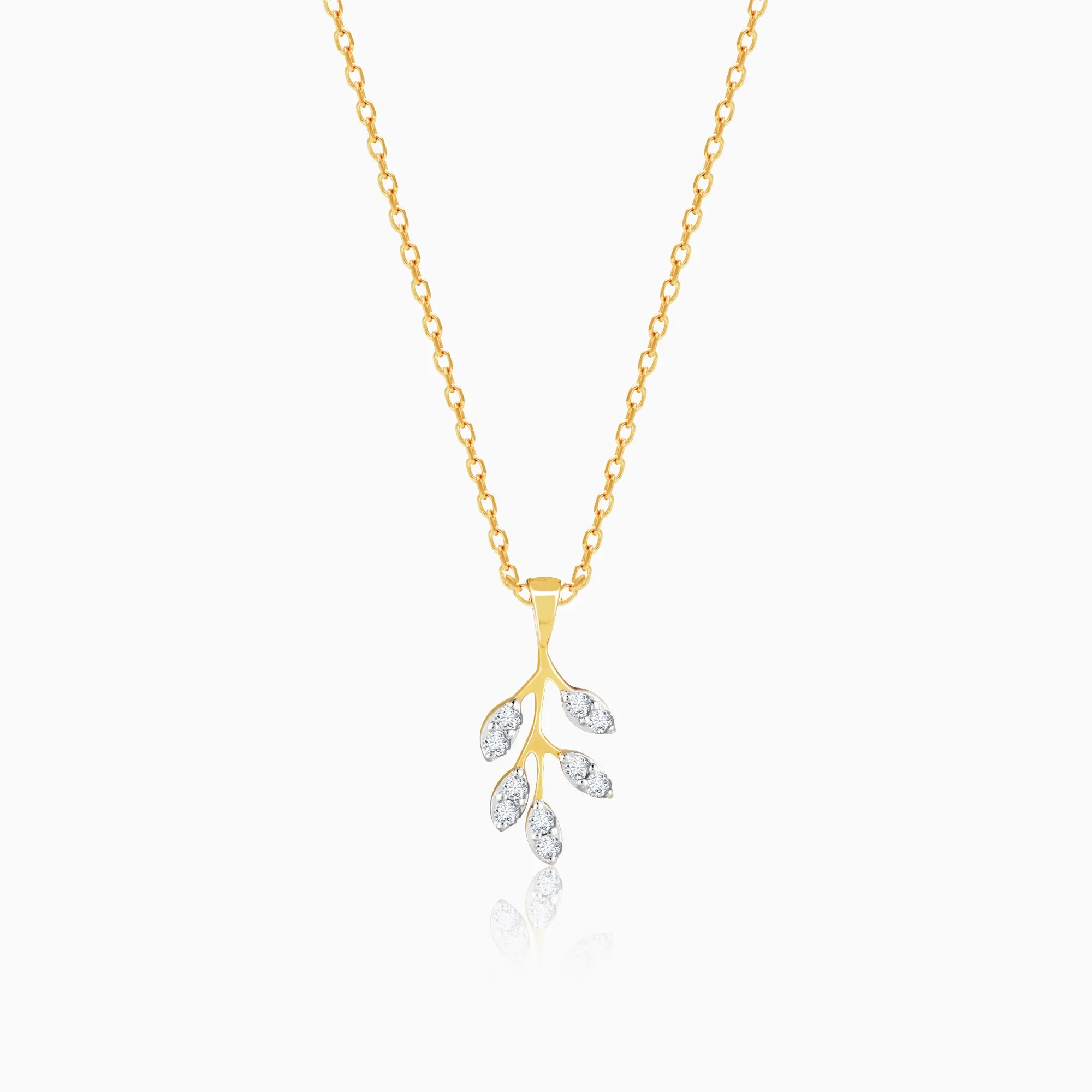 Gold Magnificent Branches Diamond Pendant