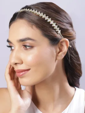 Gold Plated Kundan Studded Hairband