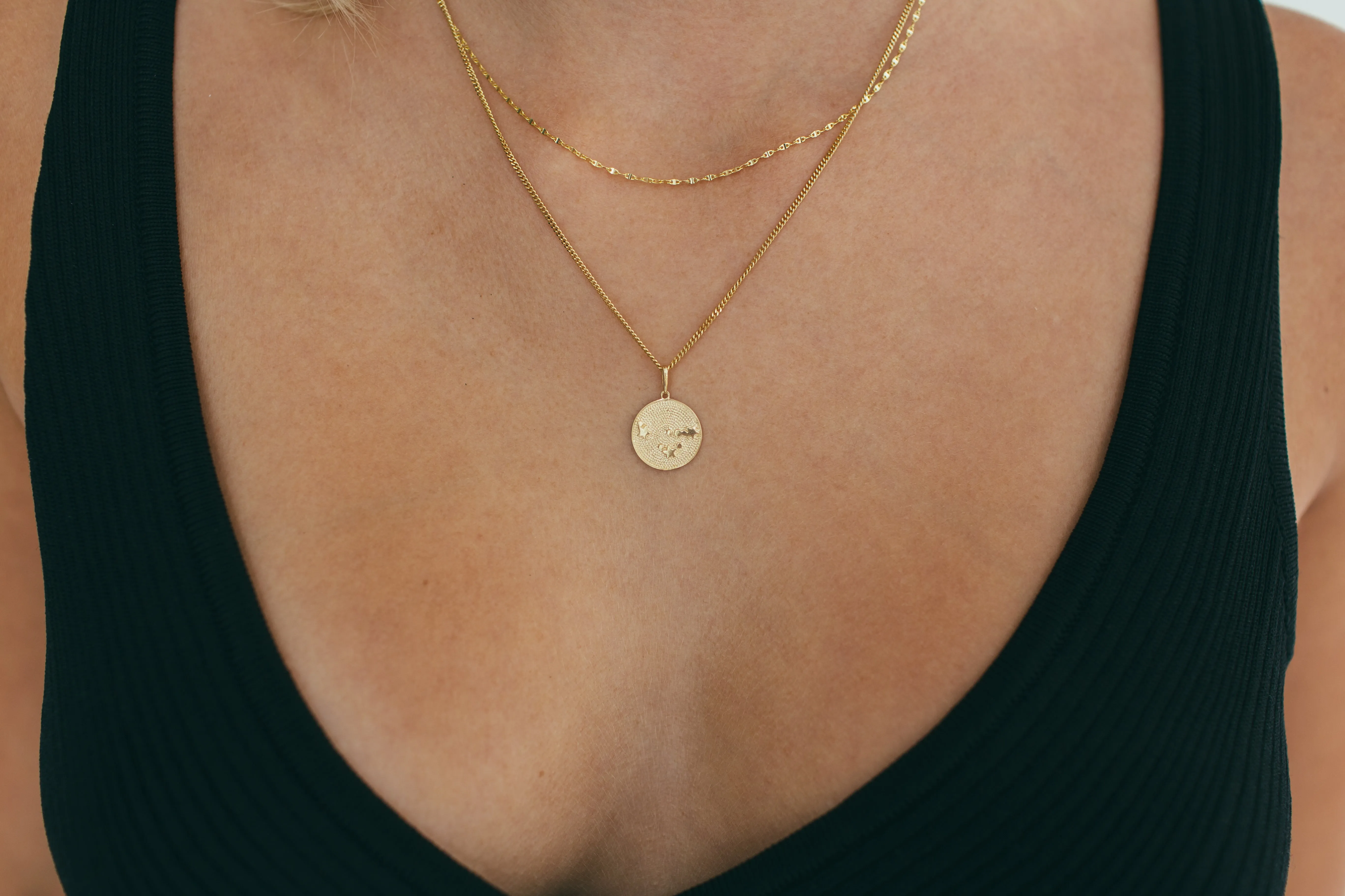 Gold Zodiac Constellation Charm